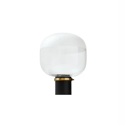 Lampada da tavolo con diffusore in vetro trasparente e satinato e base in metallo finitura Nero e Oro Ghost Tavolo di Midj