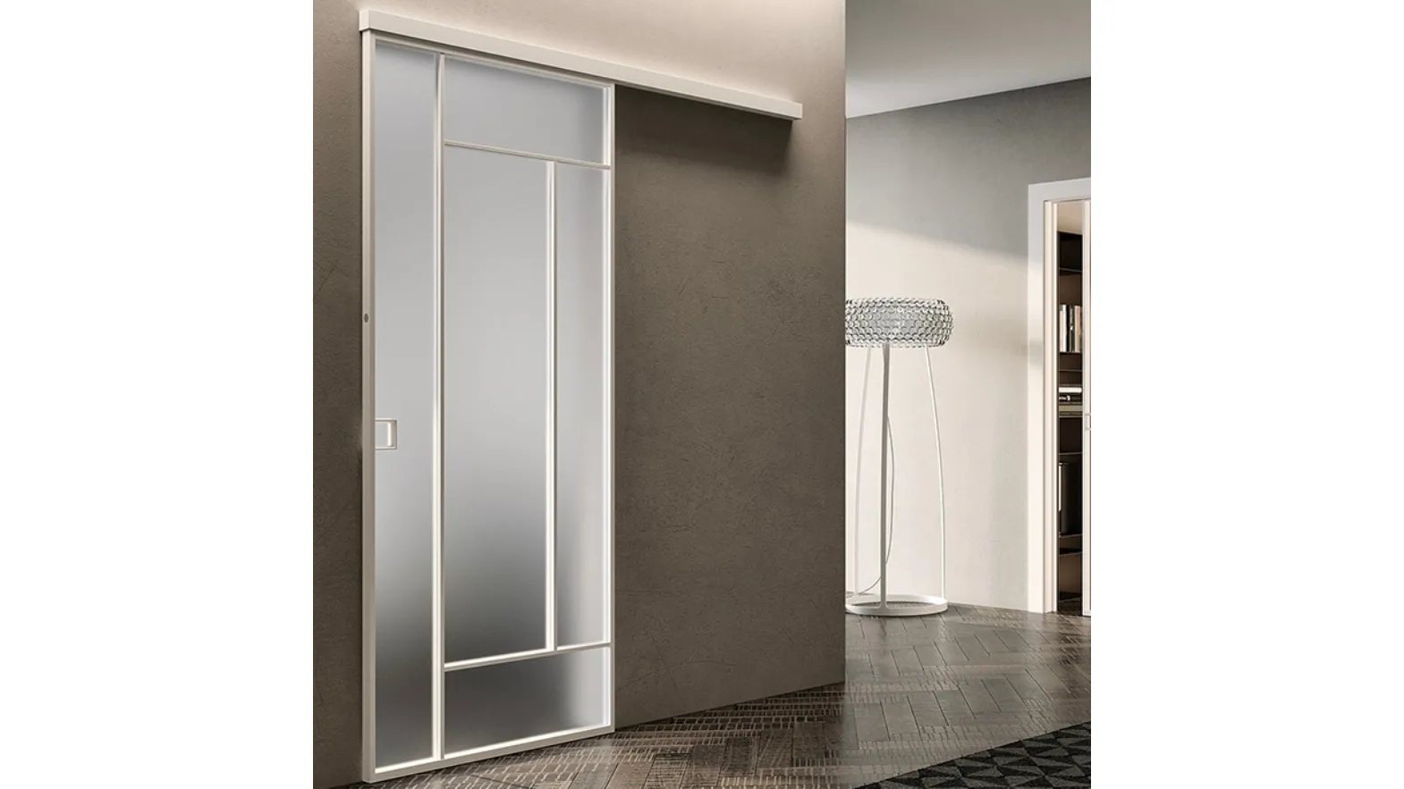 Porta per interni Glass Bianco Colorado con telaio in alluminio di BiHome