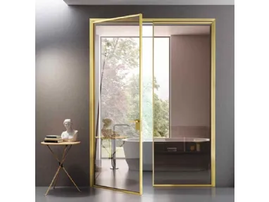 Porta per interni battente in vetro e alluminio Mini Tall Glass Gold di BiHome