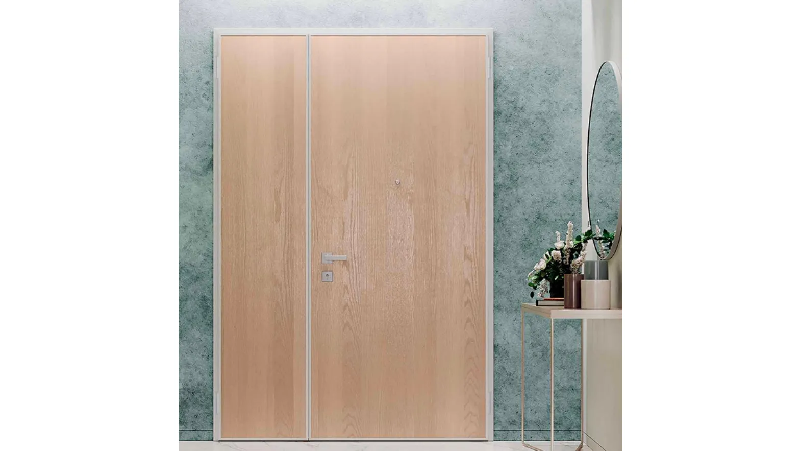 Porta per interni battente blindata CL Rovere Sbiancato di BiHome